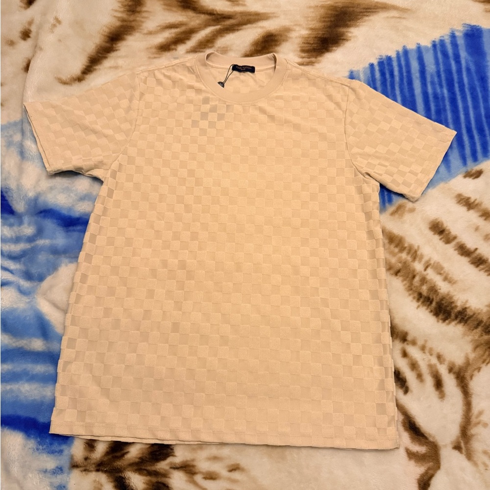 Men's Beige Checkered Shirt